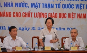 Chị Nguyễn Thị Doan dự hội nghị. Ảnh: TPO